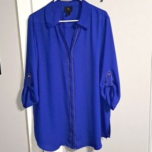 Women's Sheer Collared Shirt Size L
